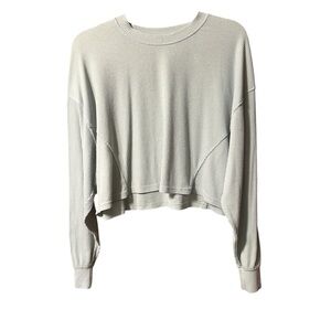 Mono b Women's Ribbed Knit Long Sleeve Top in Mint size L